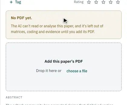 The Add this paper's PDF area