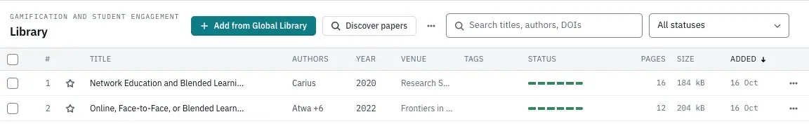 Add from Global Library in a project's Library