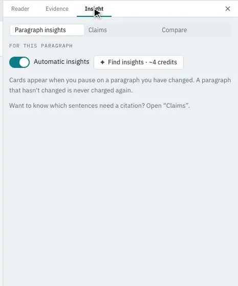 The Claims view with the three claim support steps