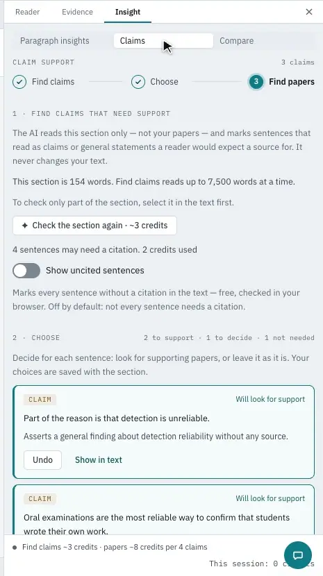 Find supporting papers and its results
