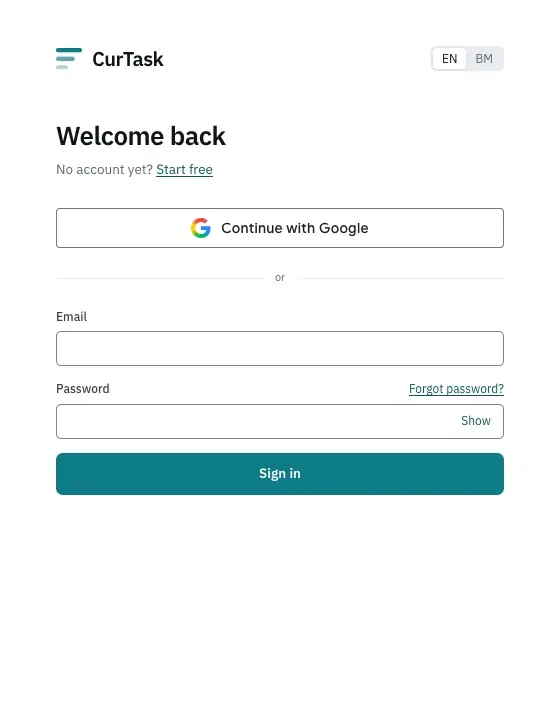 The sign-in page, then Create your account