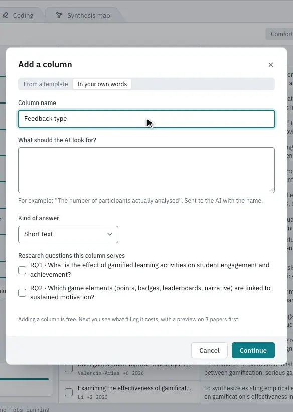 Describing what the AI should look for