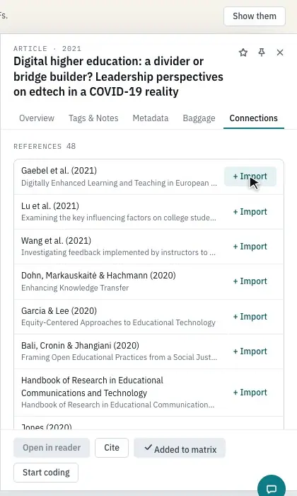 Used in lists the projects that include the paper