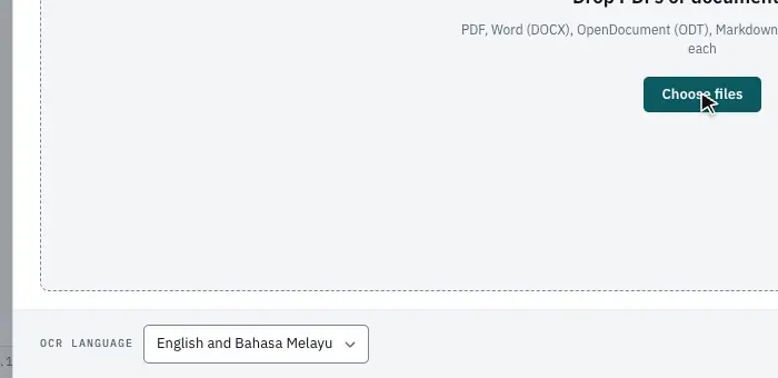 Choosing the OCR language