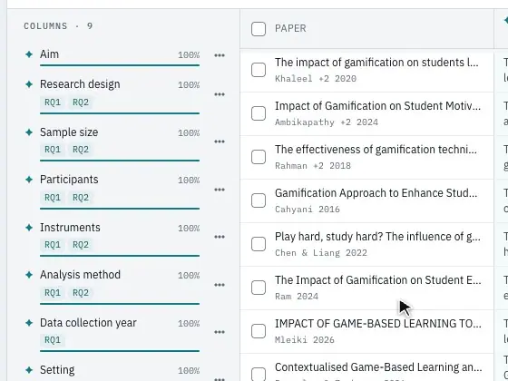 The column menu with Rename or redefine