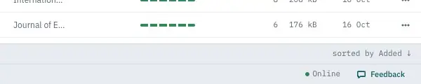 The Feedback button at the right end of the status bar