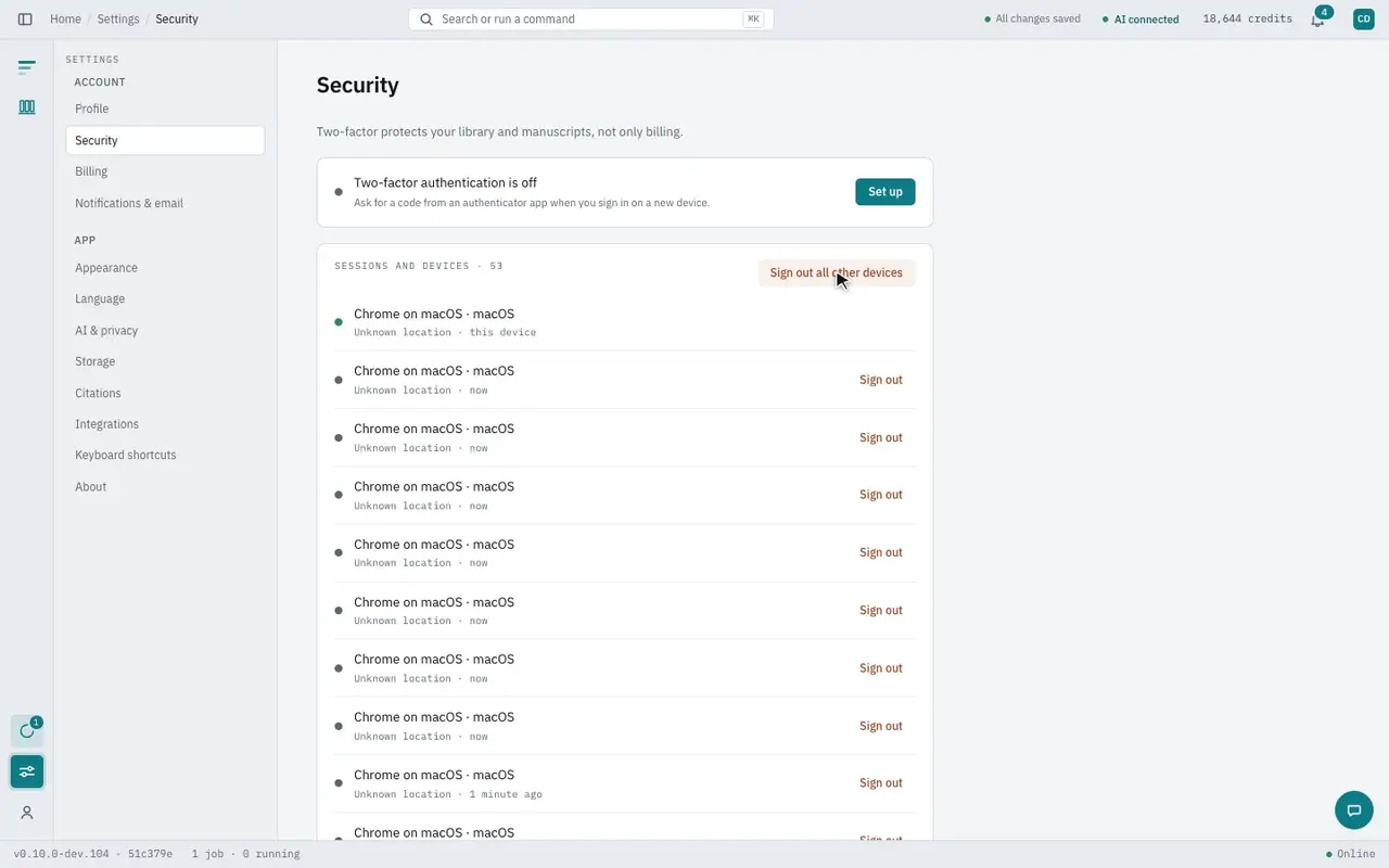 Recent activity
