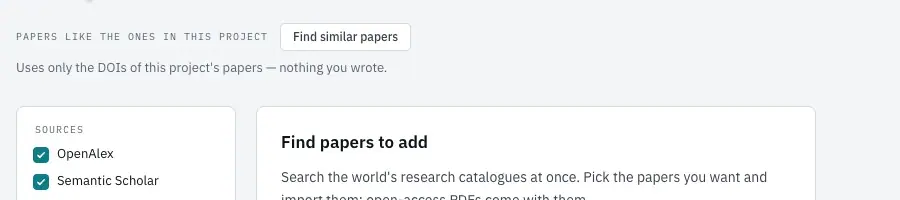 The Find similar papers button