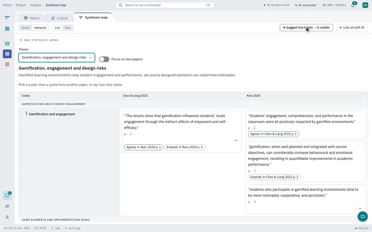 The Link all with AI sheet showing the themes in scope and the estimate