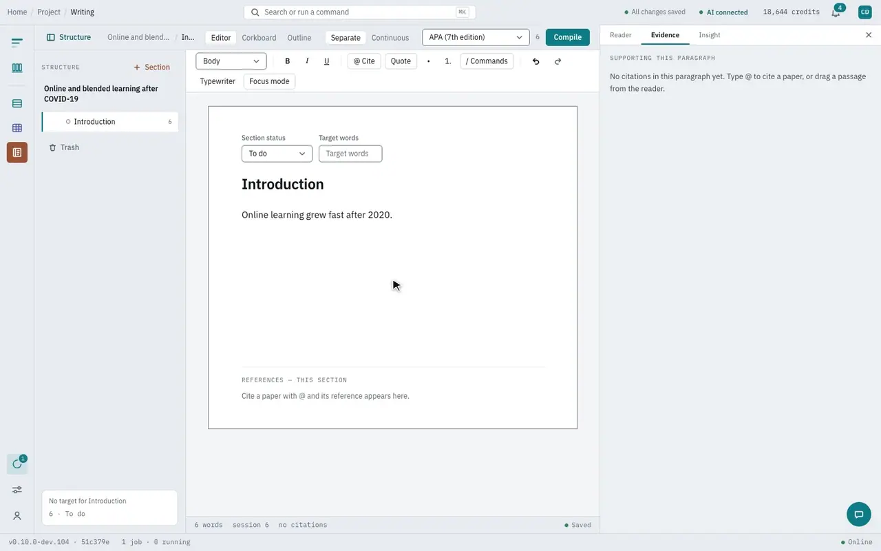 Pressing Focus mode to hide everything but the text